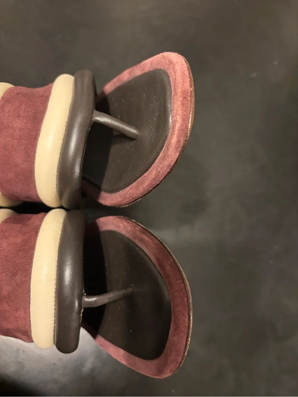 Tory Burch Puffy Wedge Silk Suede Nappa Sandals 6.5